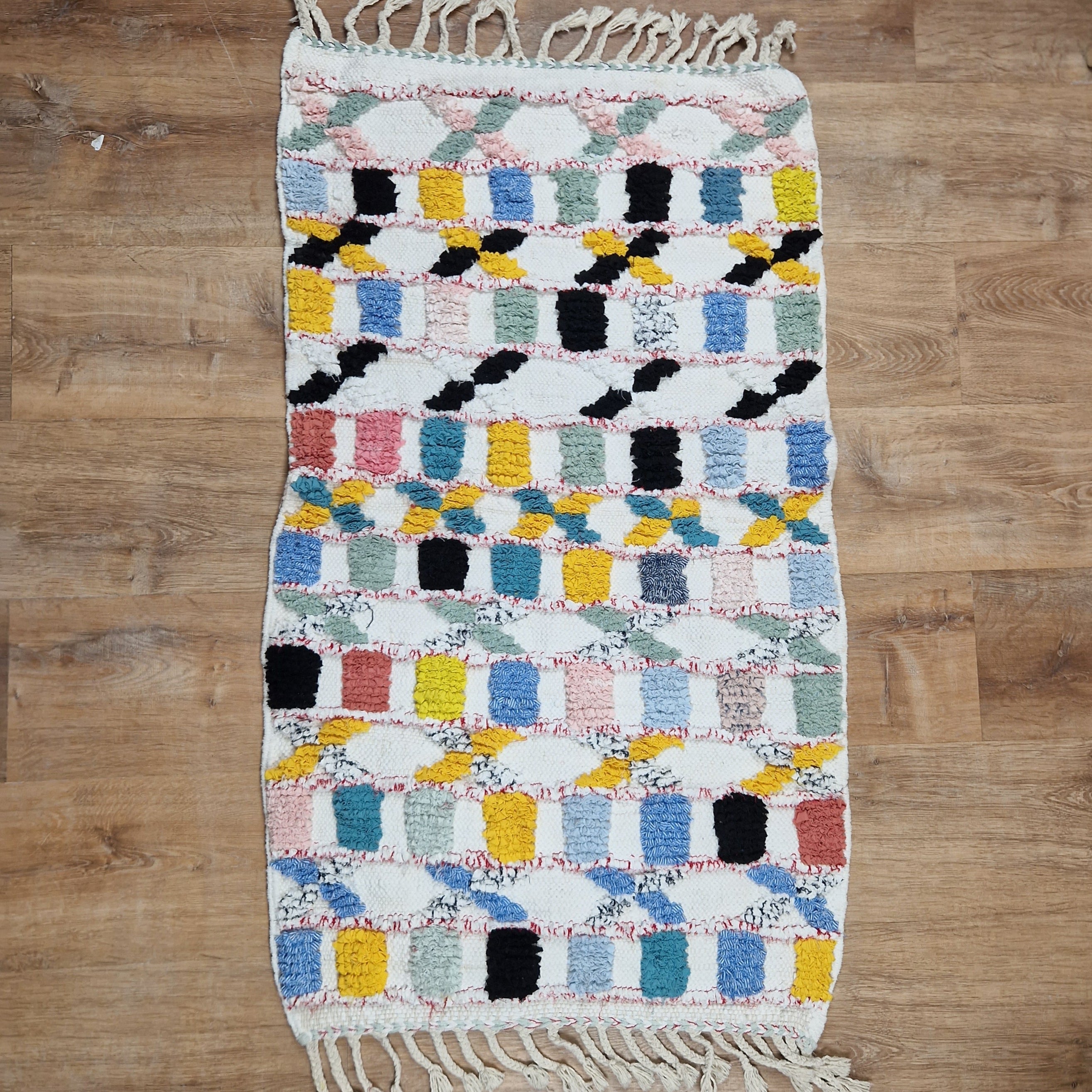Moroccan Rug Boucharouit – Cotton 2’x 4’