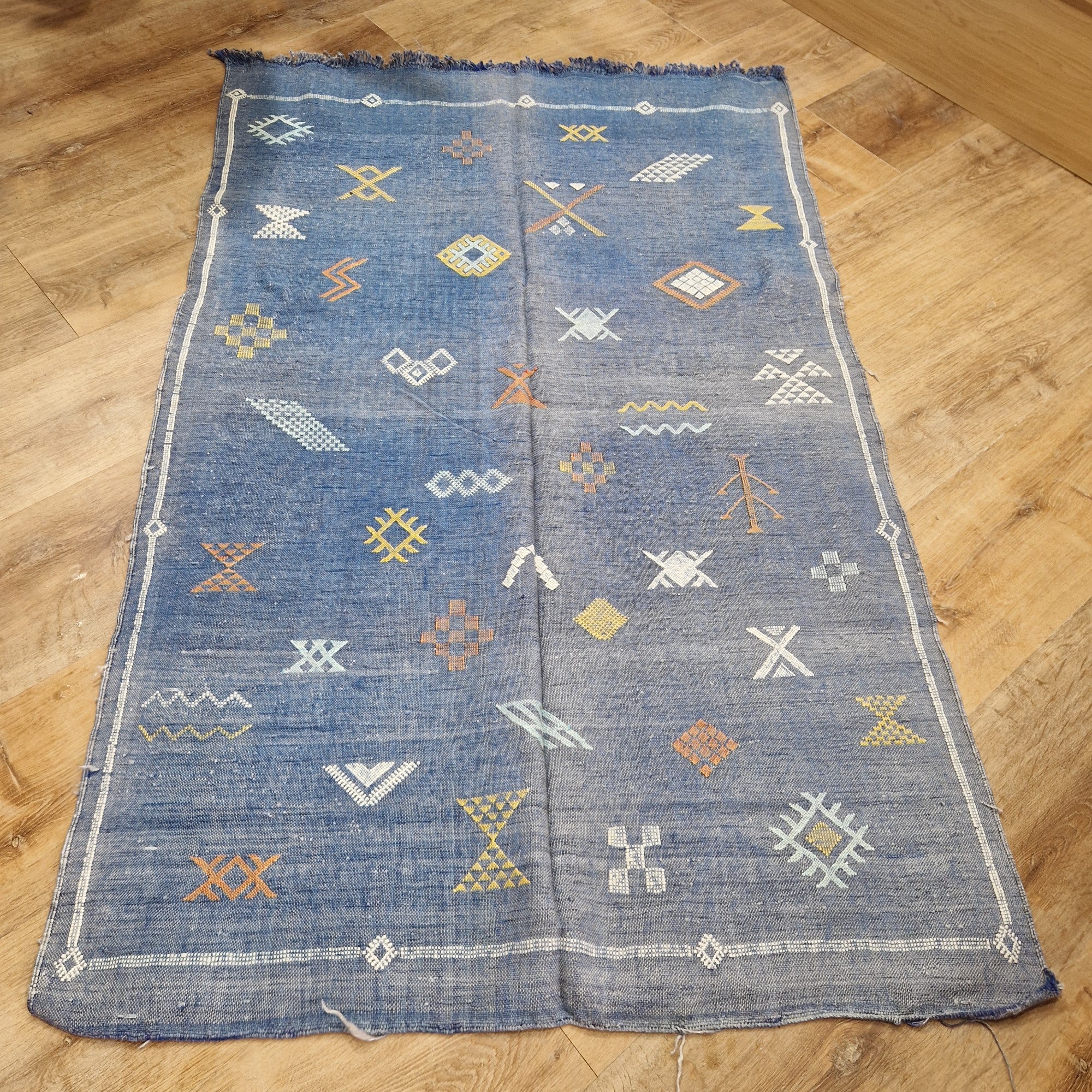 Moroccan Cactus Silk Rug Blue