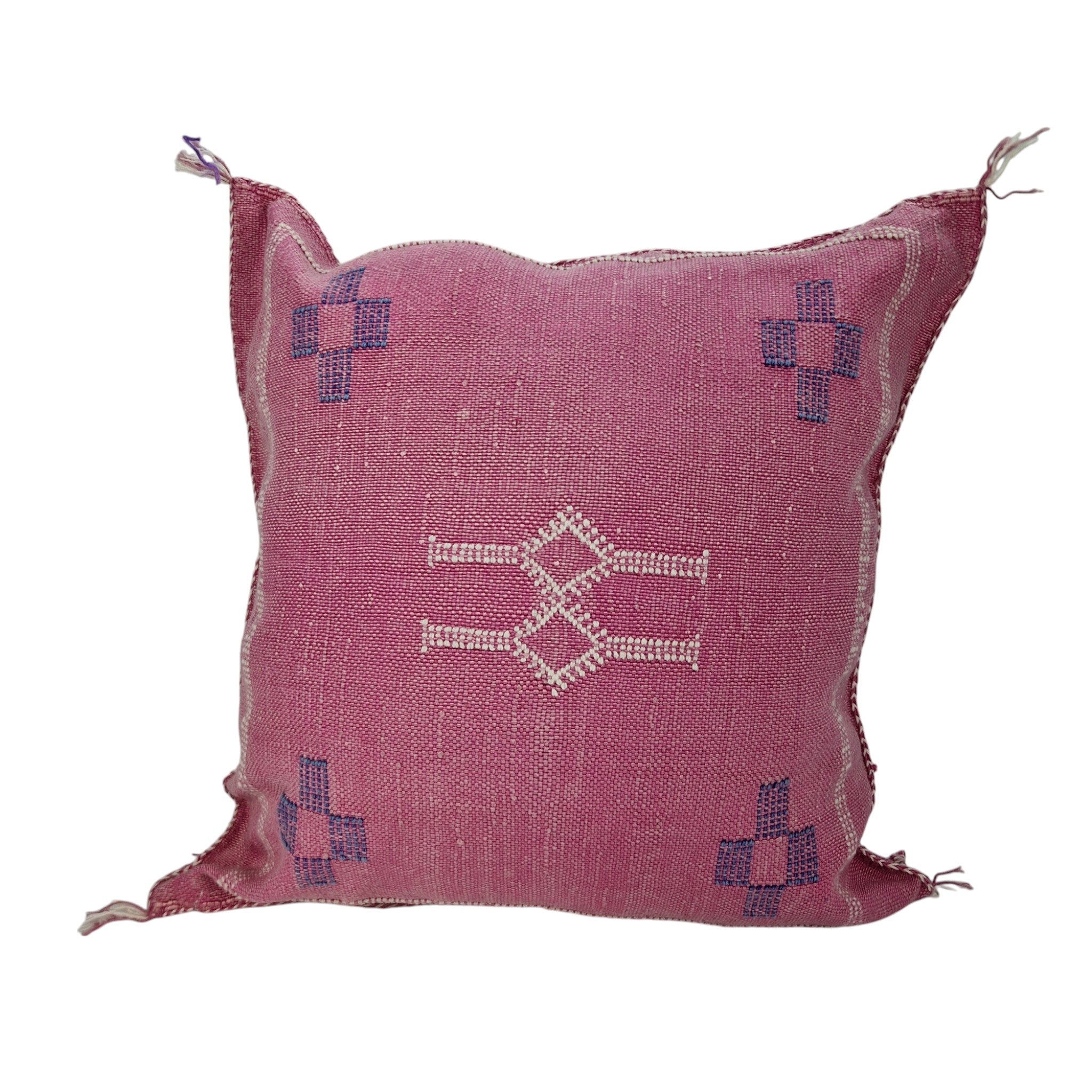 Handwoven Moroccan cactus Silk Pillow, 20x20 inch