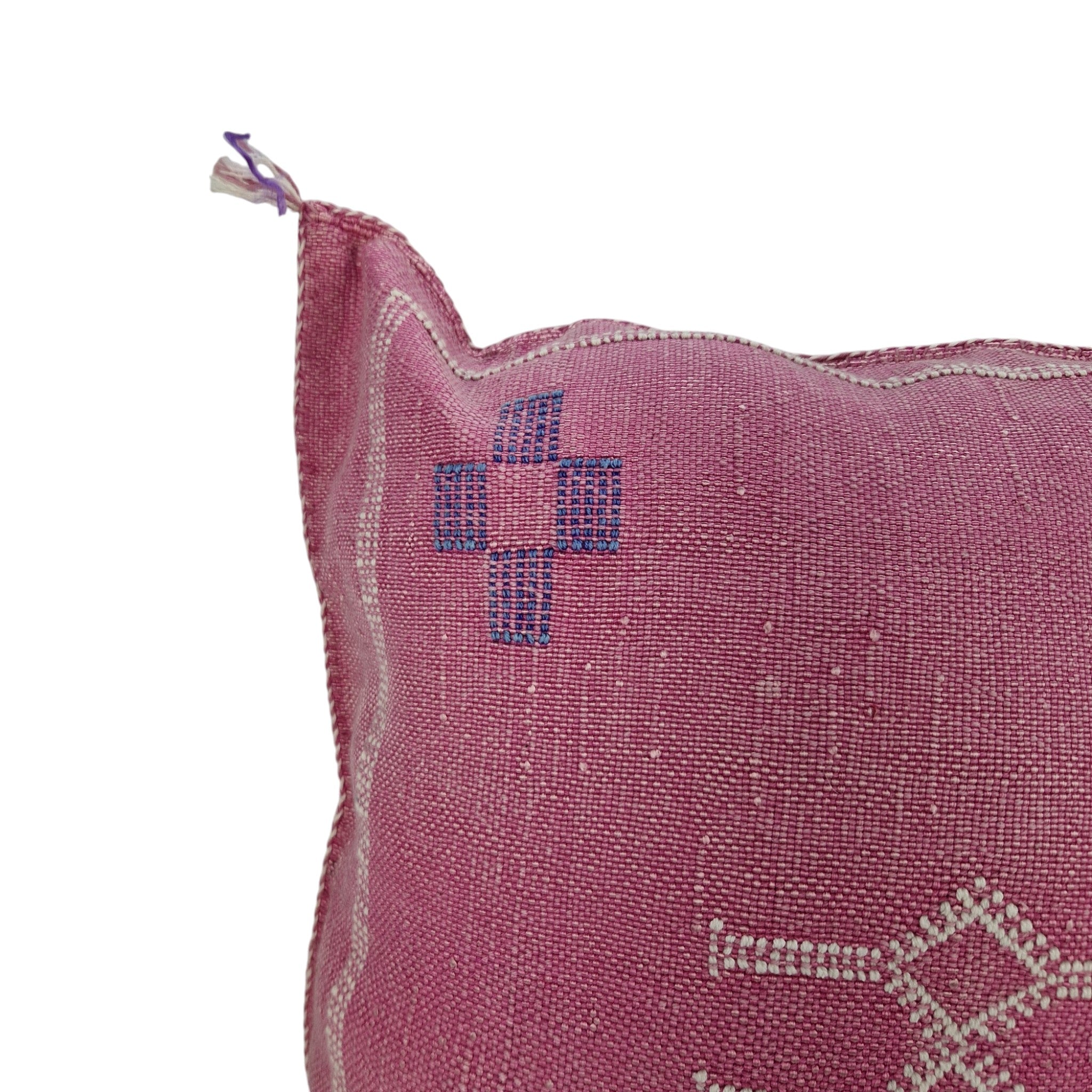 Handwoven Moroccan cactus Silk Pillow, 20x20 inch