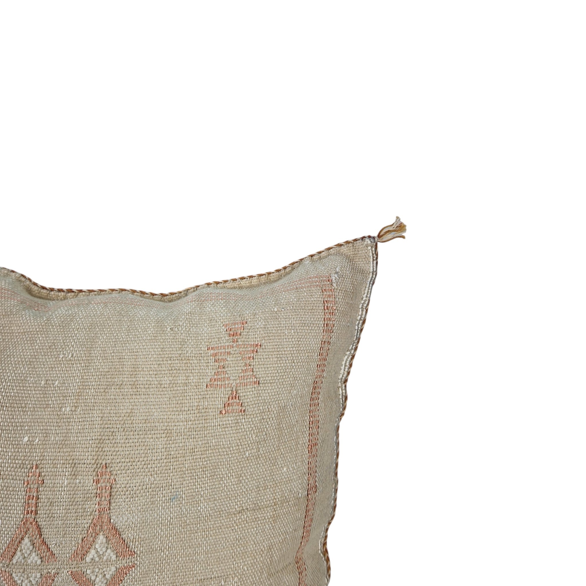 Handwoven Moroccan cactus Silk Pillow, 20x20 inch
