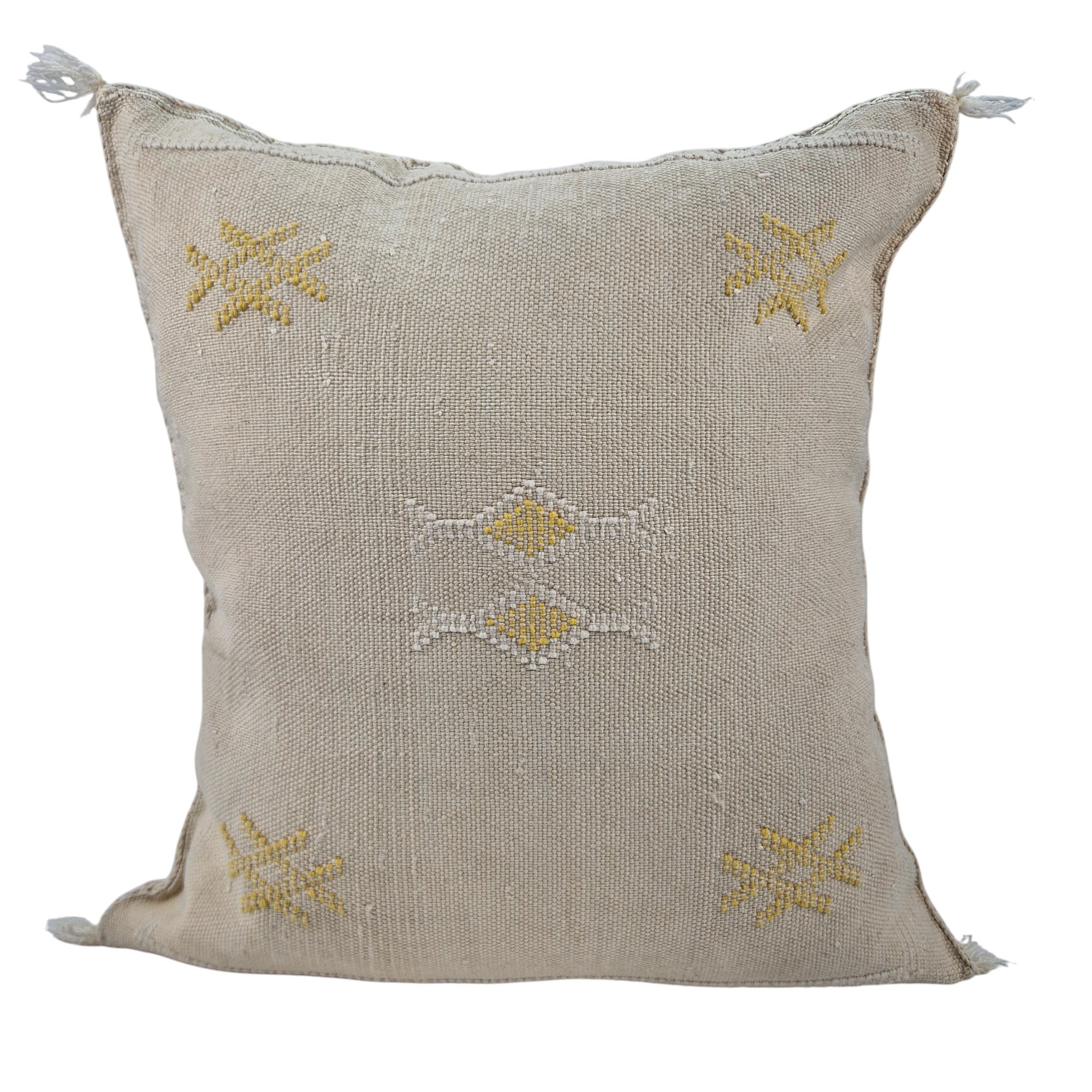 Handwoven Moroccan cactus Silk Pillow, 20x20 inch