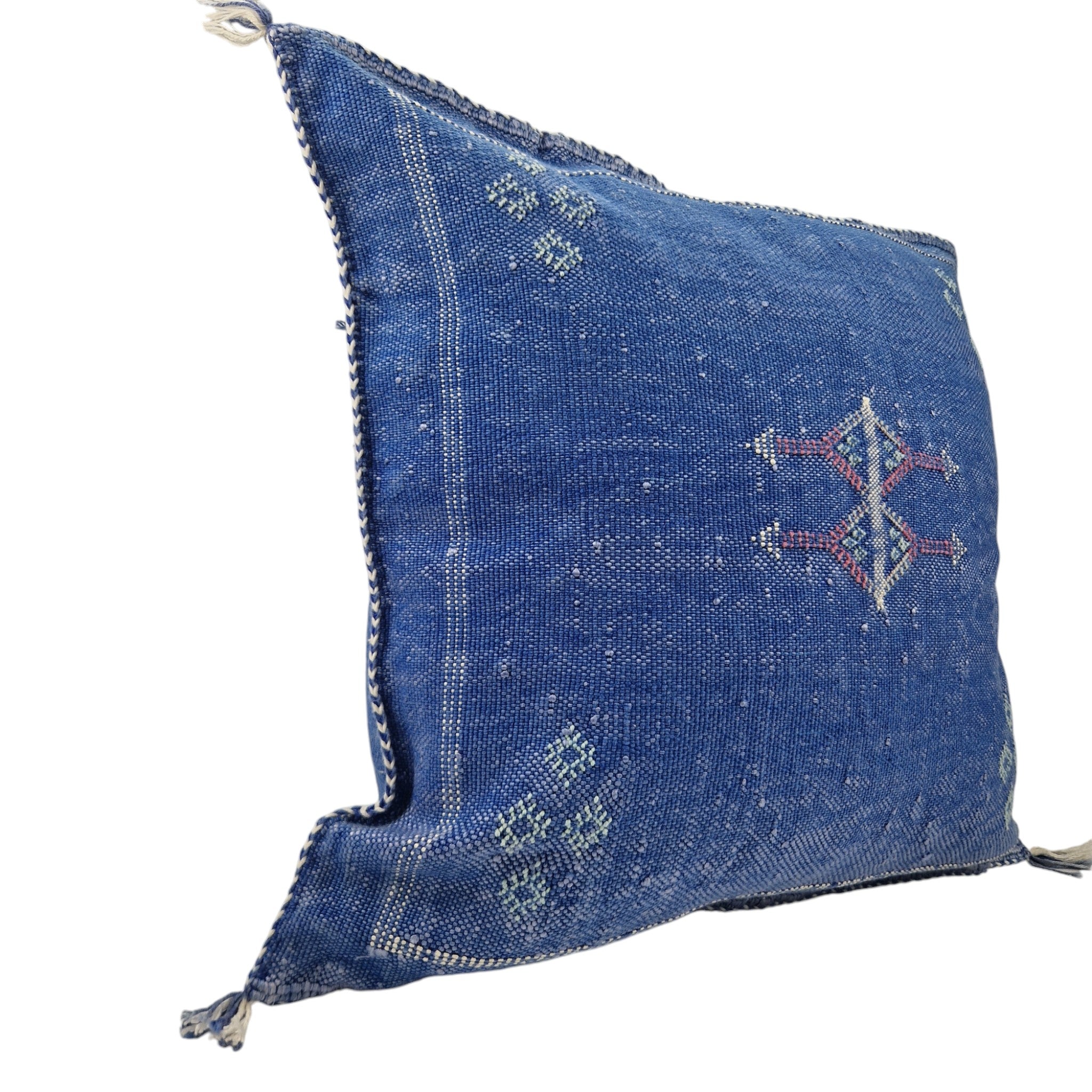 Handwoven Moroccan cactus Silk Pillow, 20x20 inch