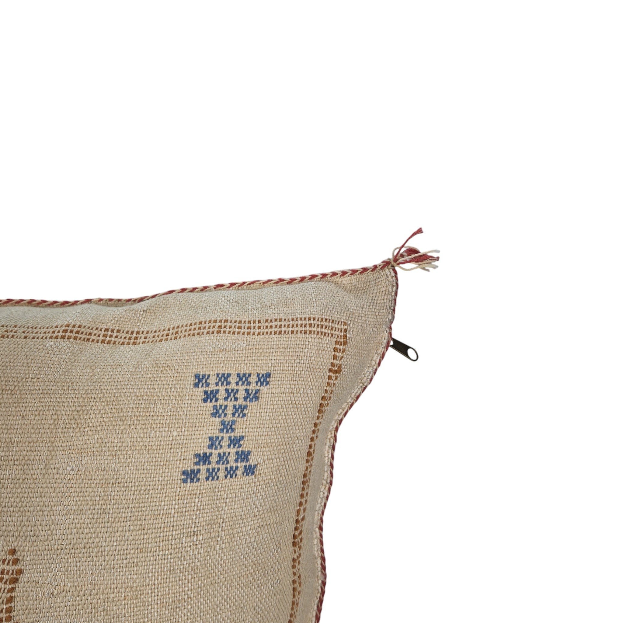Handwoven Moroccan cactus Silk Pillow, 20x20 inch