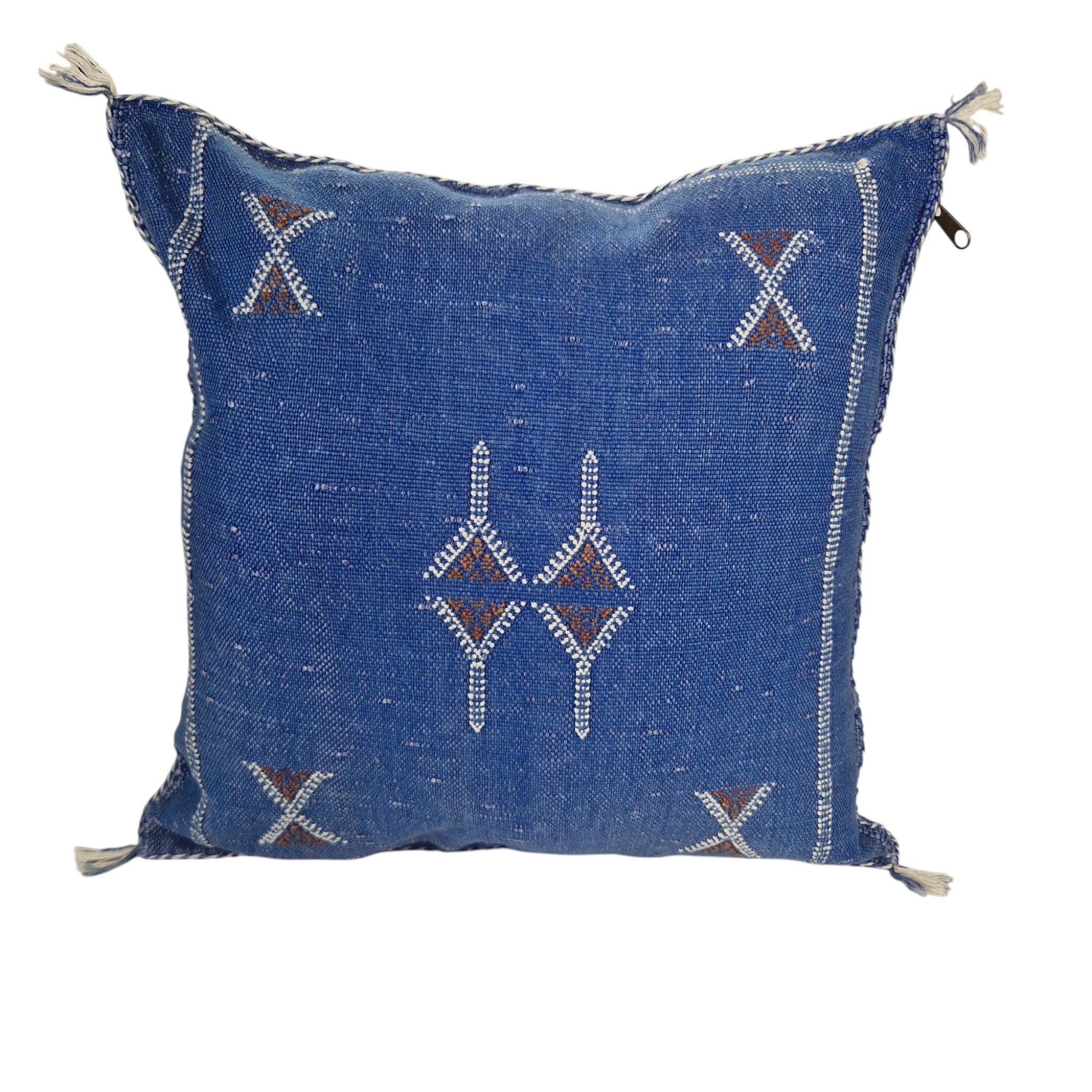 Handwoven Moroccan cactus Silk Pillow, 20x20 inch