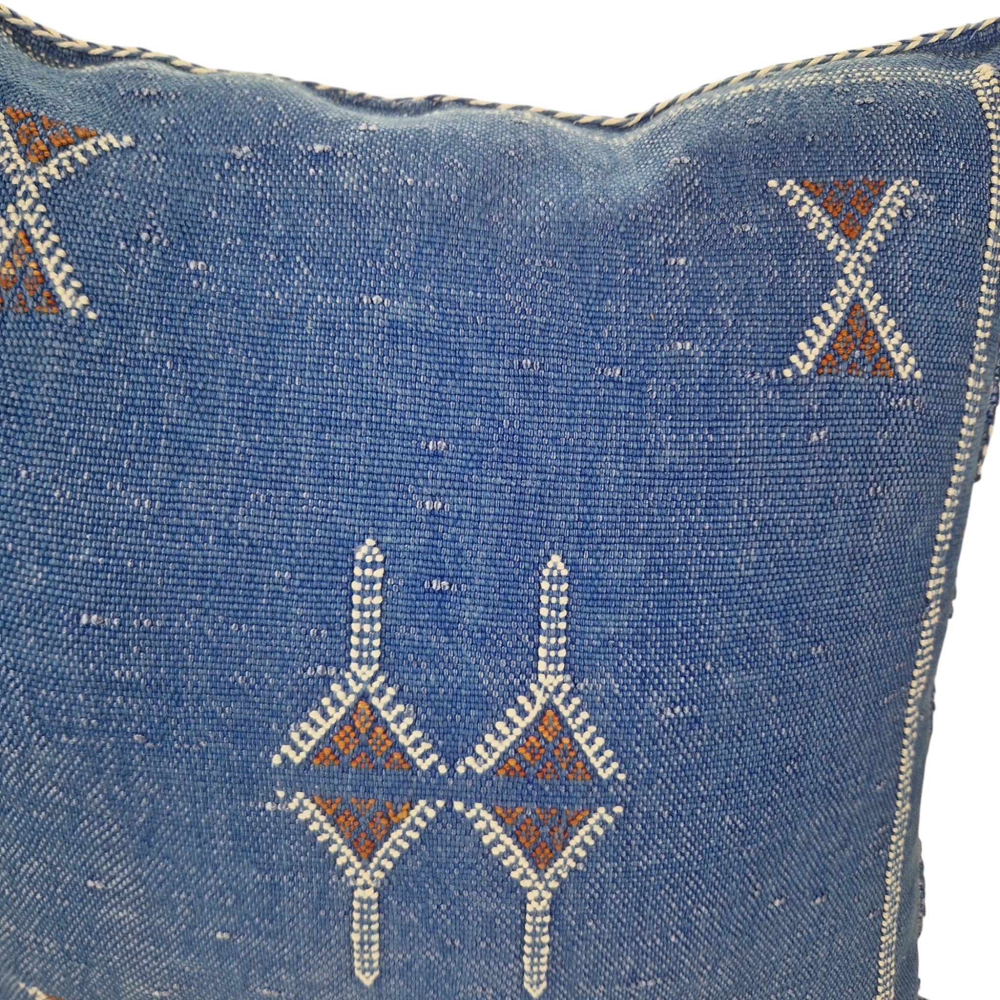 Handwoven Moroccan cactus Silk Pillow, 20x20 inch