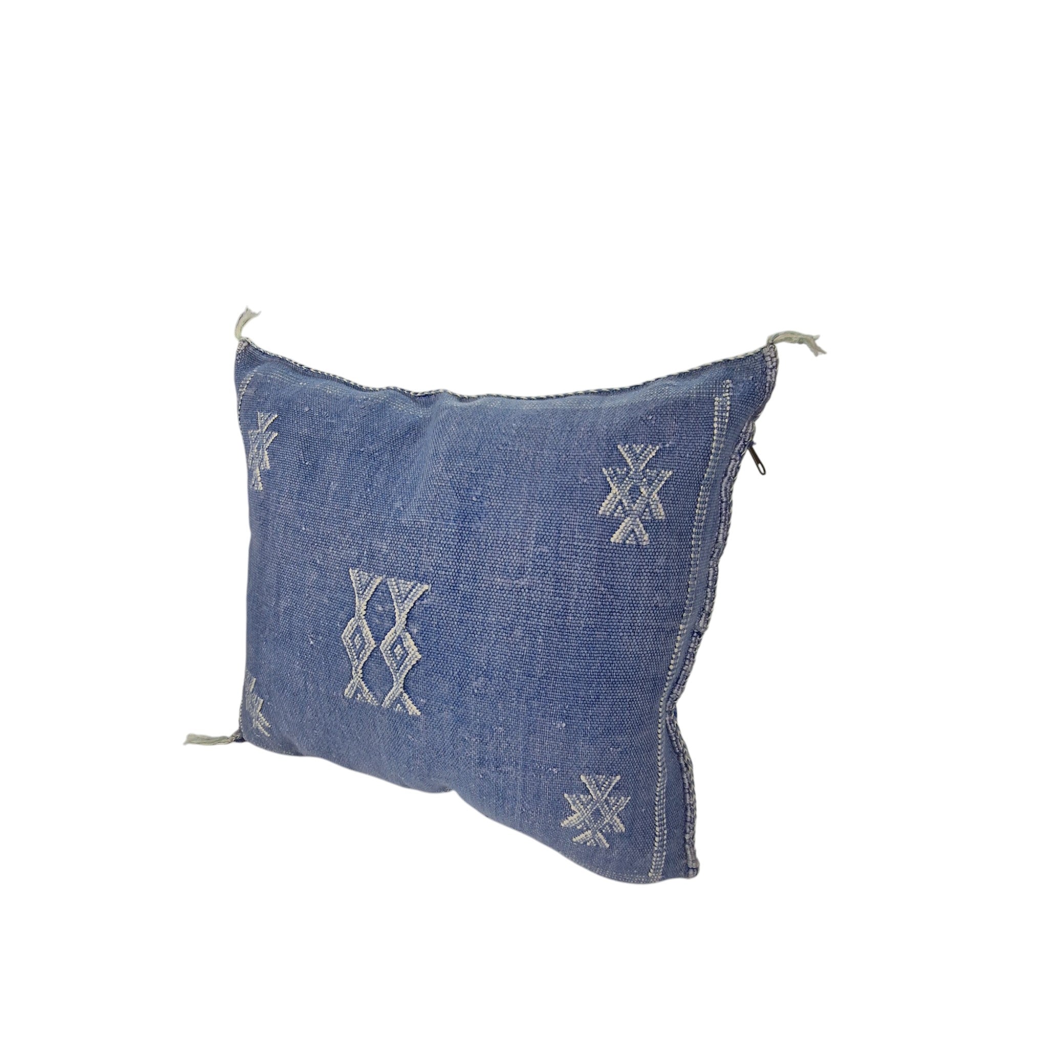 Handwoven Moroccan cactus Silk Pillow, 20x20 inch