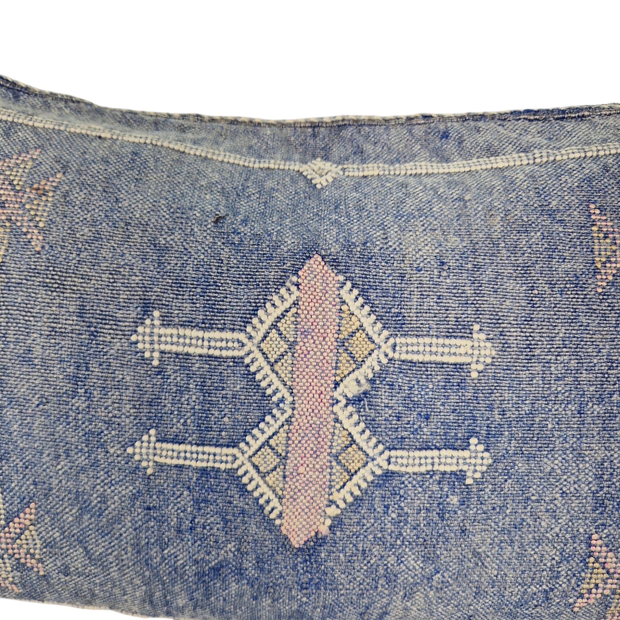 Handwoven Moroccan cactus Silk Pillow, 20x14 inch