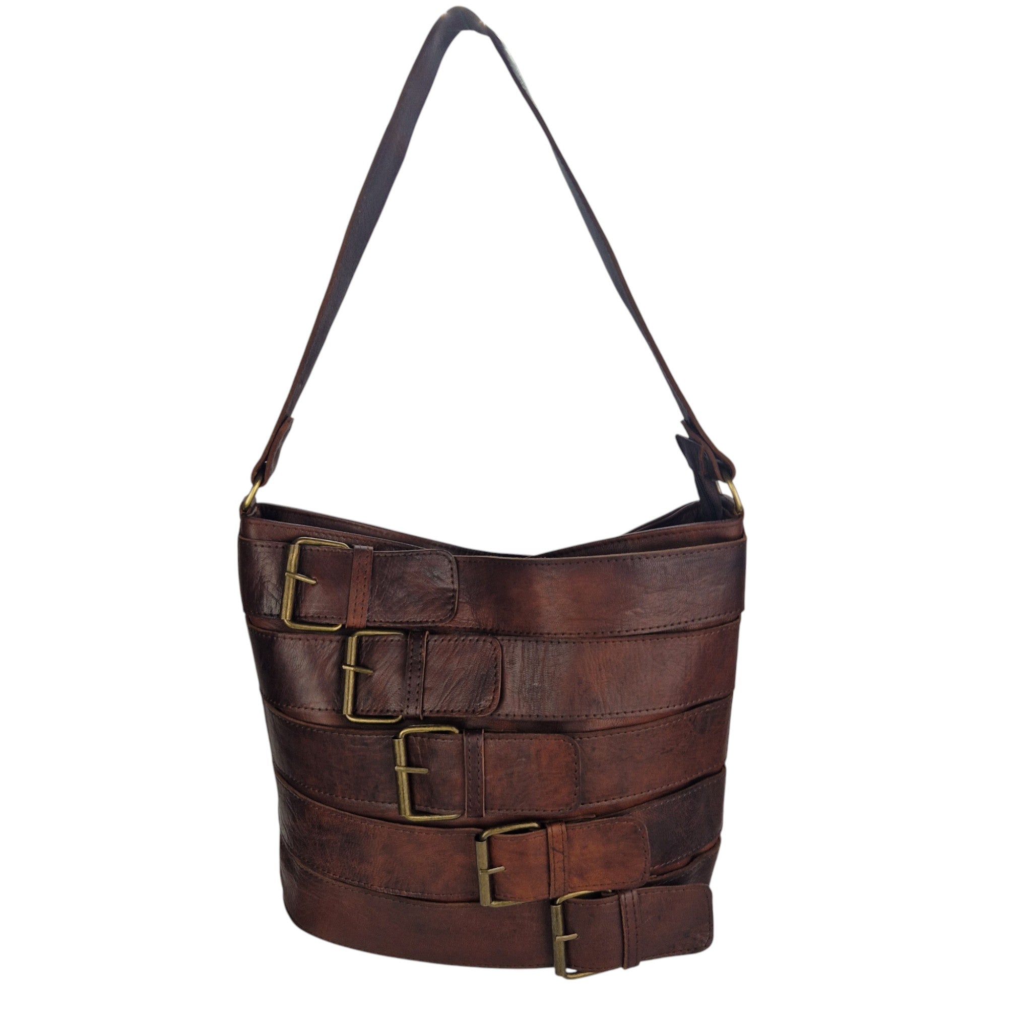 Leather Handbag of Buckle