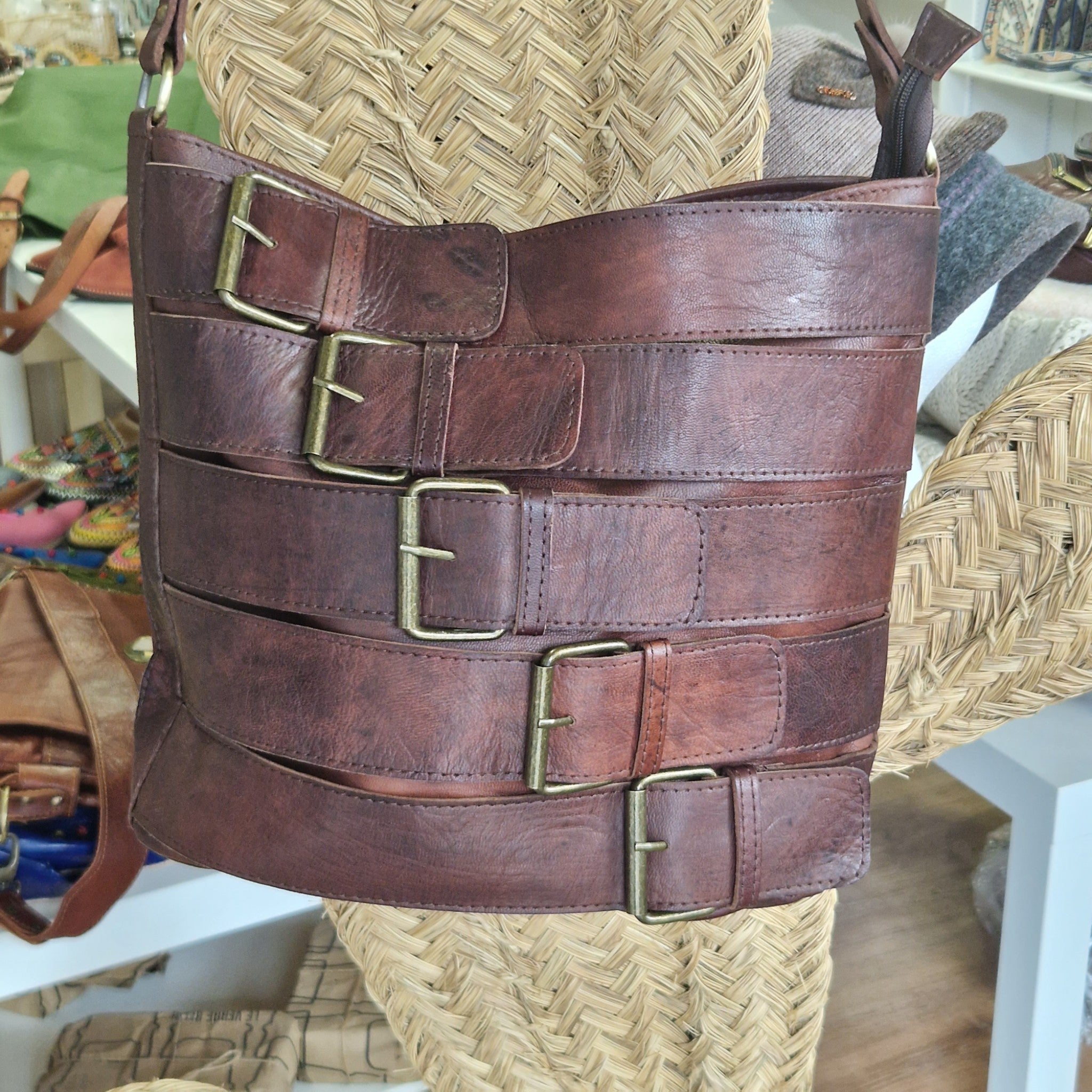 Leather Handbag of Buckle
