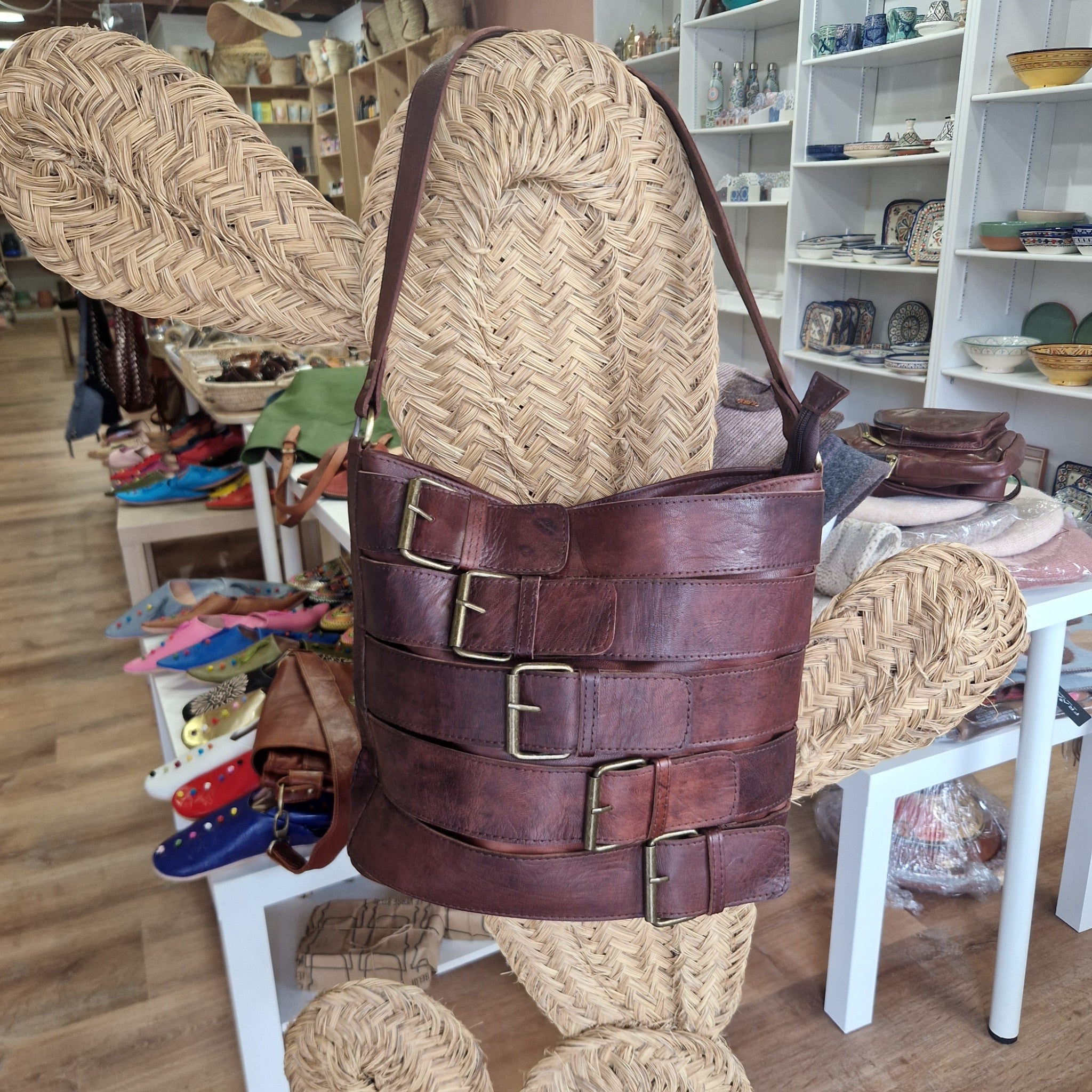 Leather Handbag of Buckle