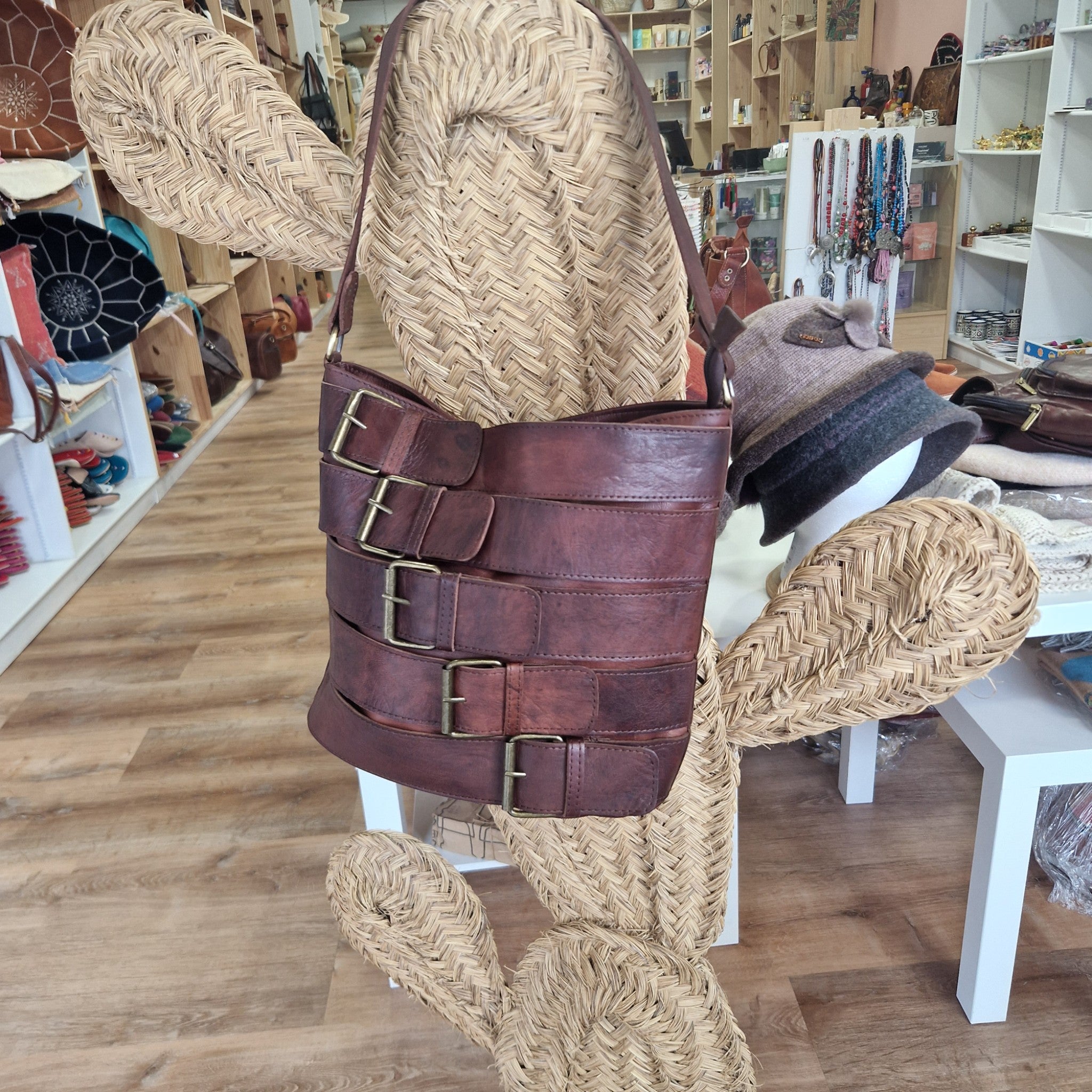 Leather Handbag of Buckle